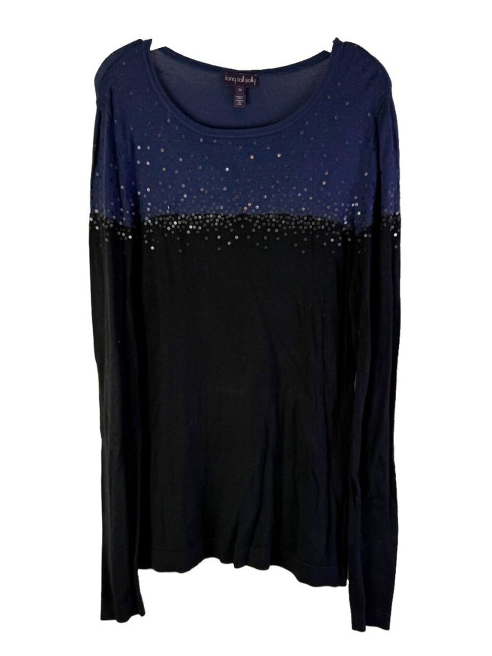 Long Tall Sally Sweater Embellished Two Tone Celesial Lightweight